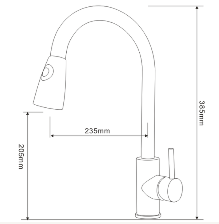 Single Lever Pull-Down Pillar Sink Mixer - Matt Black