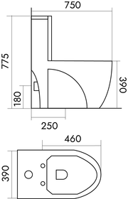 VIDA Washdown WC Complete Set (S-250mm) - White