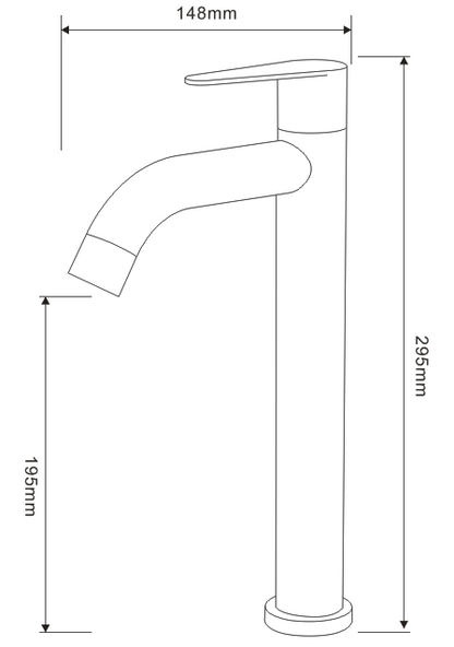 Above Counter Basin Cold Tap - Satin