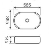 Oval Above Counter Wash Basin - White
