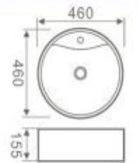 Round Above Counter Wash Basin - White
