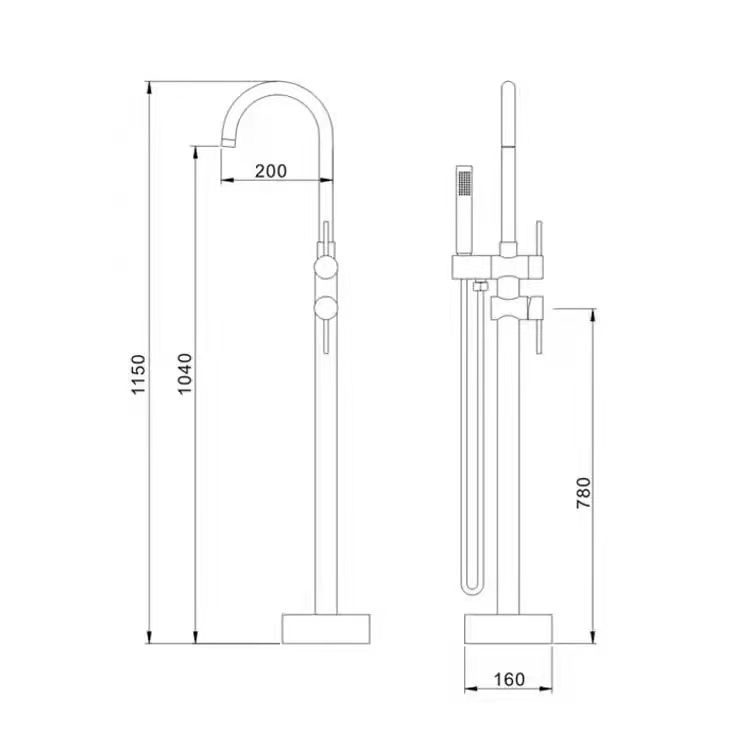 Standalone Bath Mixer - Grey