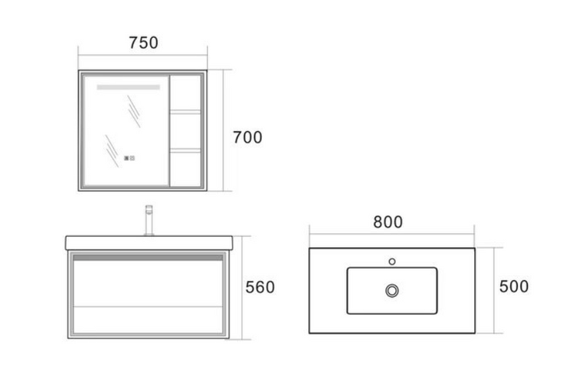 SUS304 Main Basin Cabinet