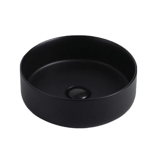 Round Above Counter Wash Basin - Matt Black