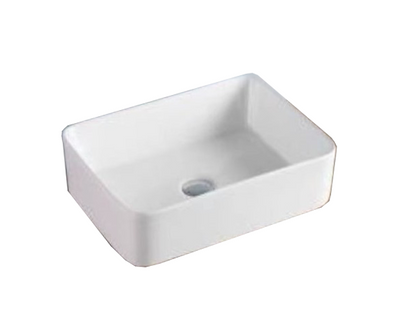 Rectangular Above Counter Wash Basin - White
