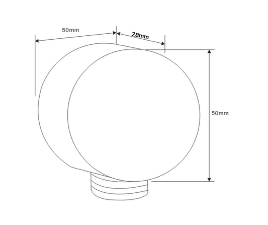 Brass Round Shower Elbow - Grey
