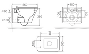 VARIS Wall Hung WC Complete Set (P180mm) - Matte Grey