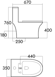 VESPER WC Complete Set (S-250mm) - Marble White
