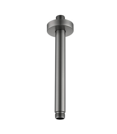 200mm Round Vertical Shower Arm c/w Flange - Grey