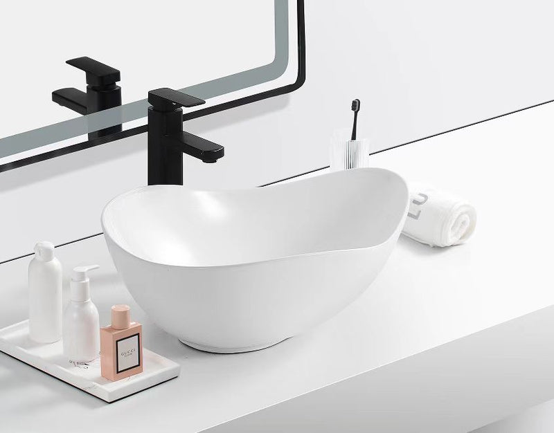 Irregular Above Counter Wash Basin - White