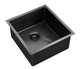 Single Bowl Sink c/w roll up rack & basket - Nano Black