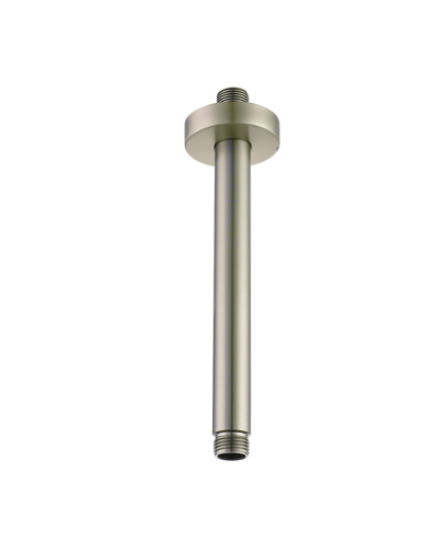 200mm Round Vertical Shower Arm c/w Flange - Satin