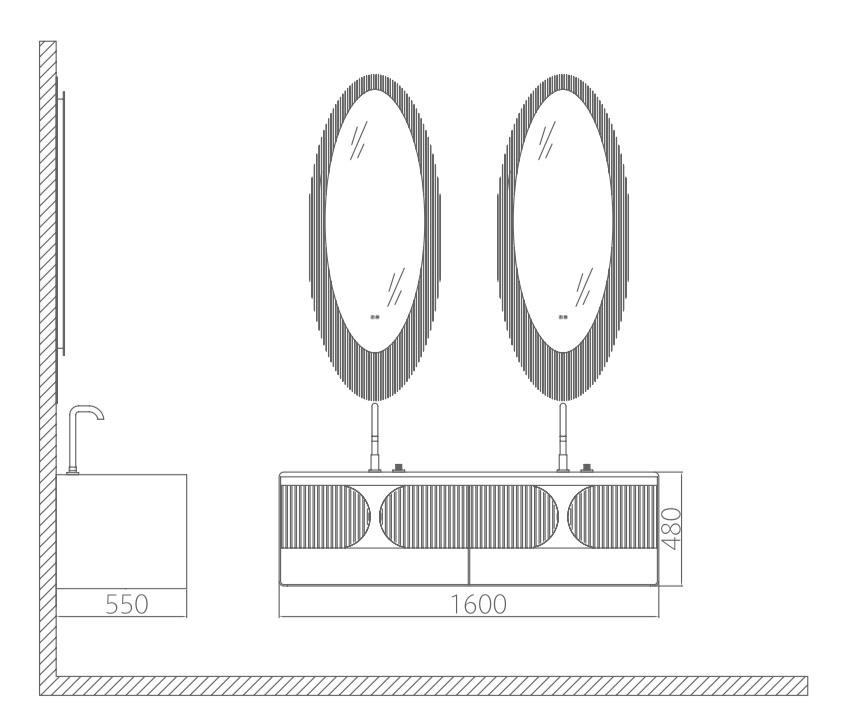 Main Basin Cabinet Set c/w sensor light