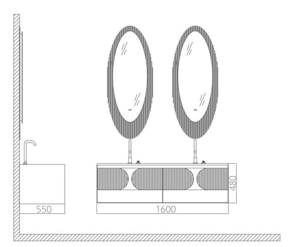Main Basin Cabinet Set c/w sensor light
