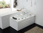 Elegant rectangle freestanding bath tub with smooth curved lines and glossy finish, a luxurious bath tub in Malaysia.