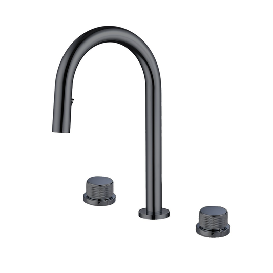 3 Hole Wash Basin Mixer - Grey