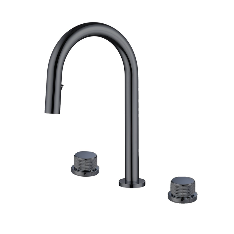 3 Hole Wash Basin Mixer - Grey