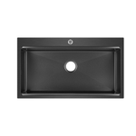 SUS304 Single Bowl Sink c/w chopping board & basket - Nano Black