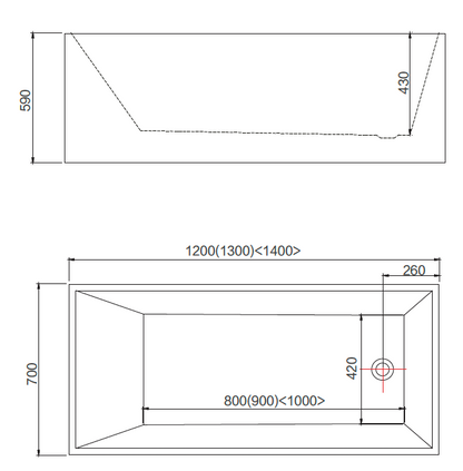 Free Standing Bathtub c/w Waste - White