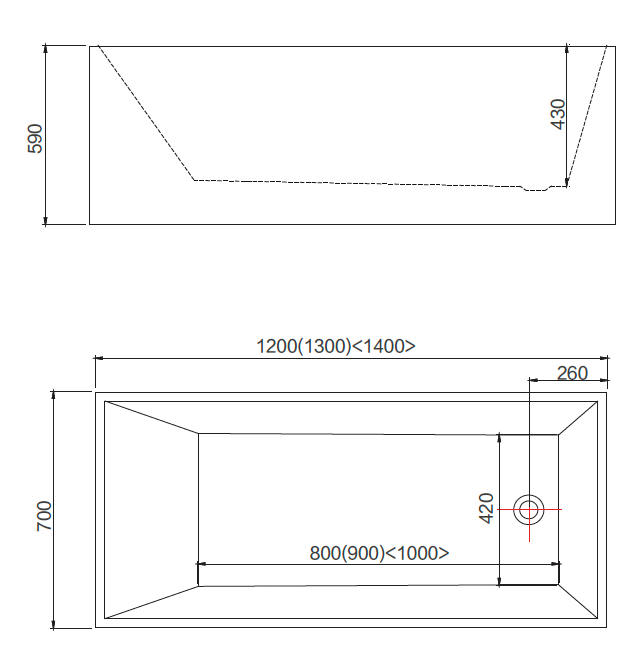Free Standing Bathtub c/w Waste - White