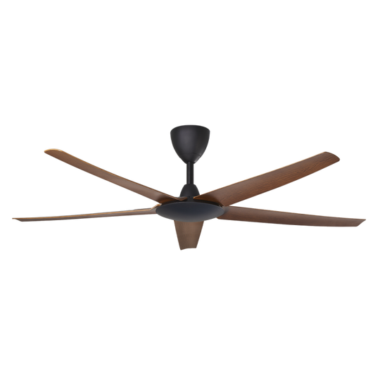 Alpha DC Motor Ceiling Fan- (56 ") 5 ABS Blade 12 +12 speed with Remote control - Walnut with Matt Black