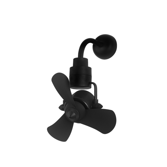 Alpha DC Motor Dual Mounting (Ceiling Mount & Wall Mount)-(16") 3 ABS Blade 8 speed with Remote Control - Matt Black