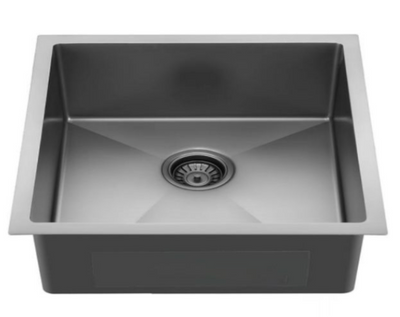 SUS304 Single Bowl Mini Nano Kitchen Sink c/w roll up rack & basket - Satin