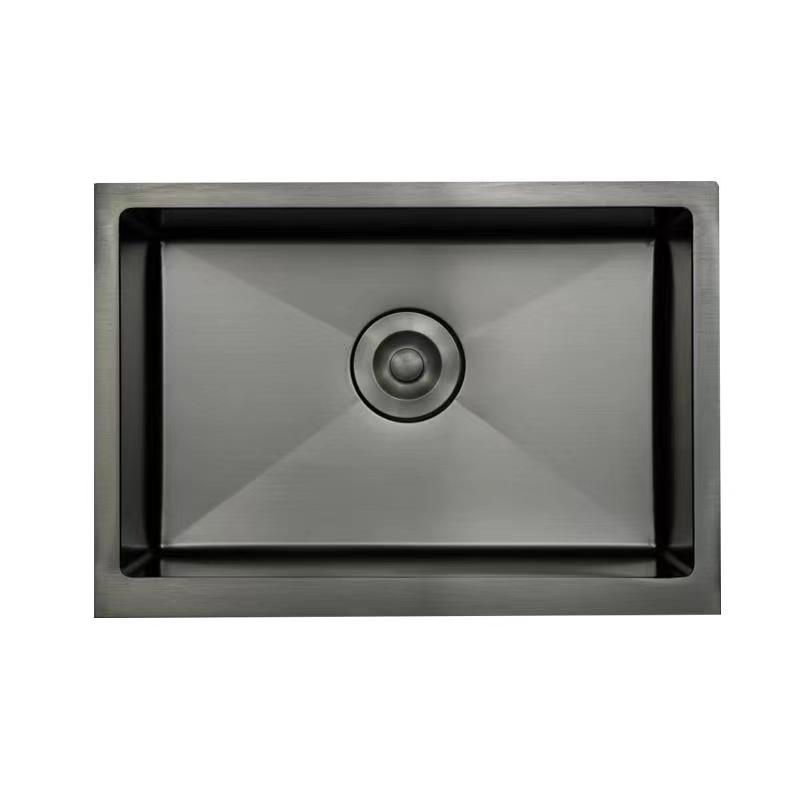 SUS304 Single Bowl Mini Nano Sink c/w roll up rack & basket - Nano Black