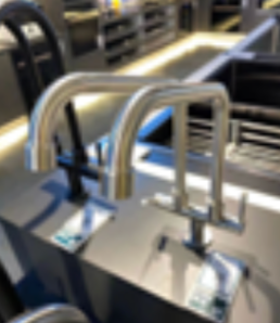 SUS304 Double Spout Pillar Sink Tap - Satin