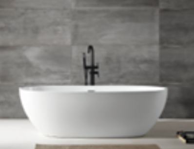 Free Standing Bathtub c/w Waste - White