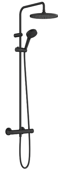 Hansgrohe Vernis Blend Showerpipe 240 1 Jet EcoSmart with Thermostat - Matt Black