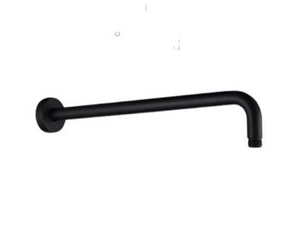 400mm Round Horizontal Shower Arm c/w Flange - Matt Black