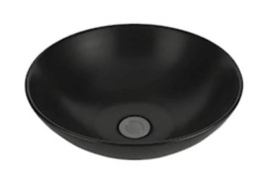 Round Above Counter Wash Basin - Matt Black