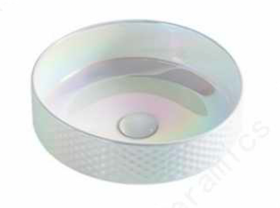 Round Above Counter Wash Basin c/w Waste - Pearl Glaze