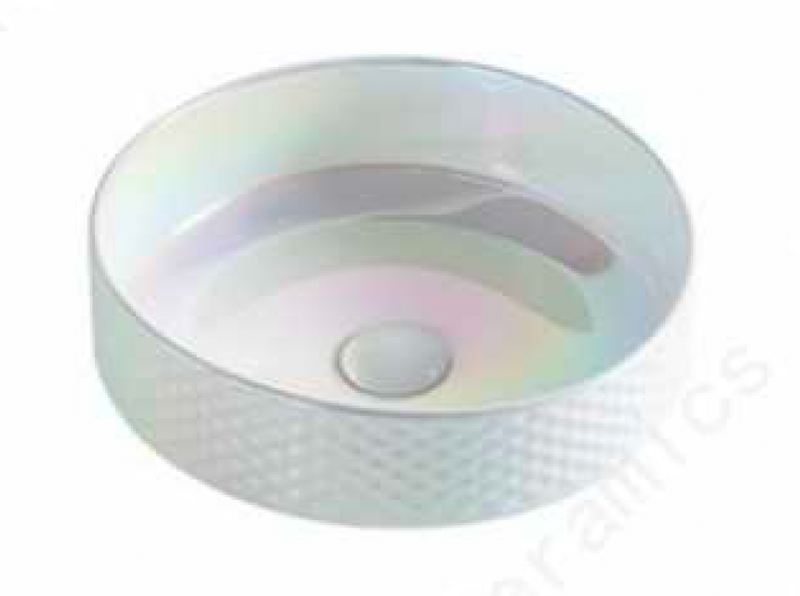 Round Above Counter Wash Basin c/w Waste - Pearl Glaze