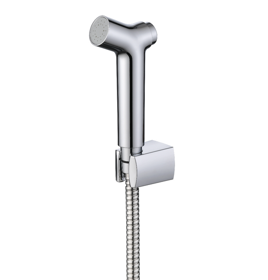 Single Function Y Shaped Hand Bidet c/w Flexible Hose and Holder Set - Chrome