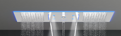 Five Function Rectangle Overhead Rain Shower - Chrome