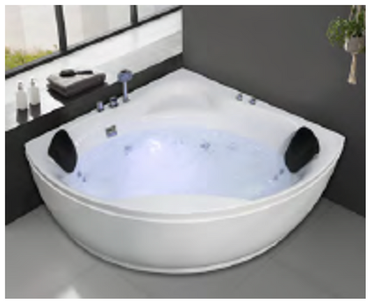 Corner Massage Bath Tub - White