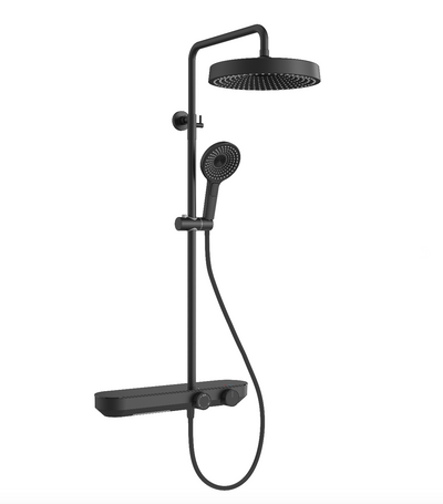 Exposed Shower Bar Set - Matt Black