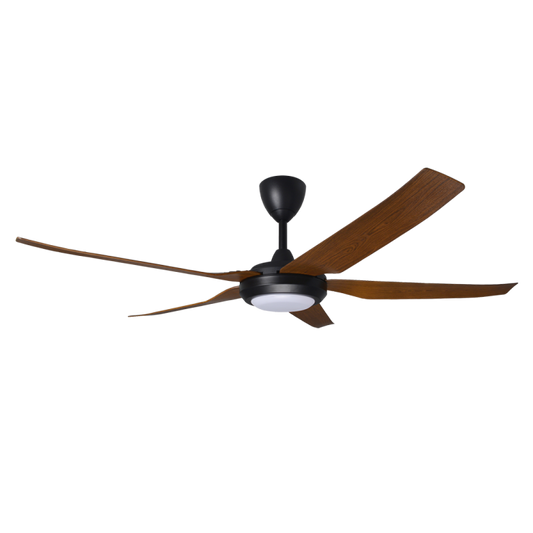 Alpha DC Motor LED Ceiling Fan- (56 ") 5 ABS Blade 8+8 Speed  with Remote control - Walnut