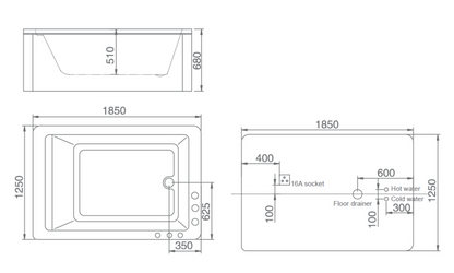 Built In Long Bath without Panel - White