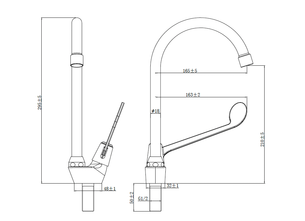 Commercial: Pillar Clinical Tap c/w Elbow Line Handle - Chrome