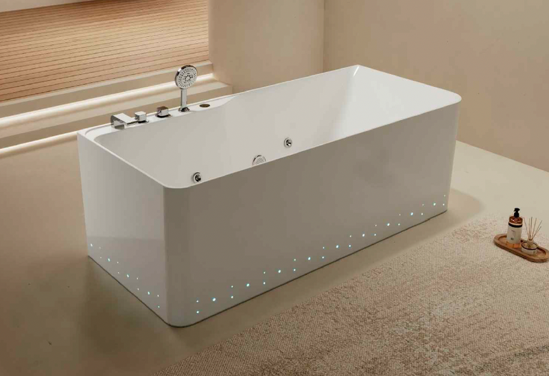Massage Bathtub c/w Waste - White