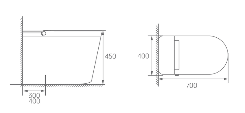 Smart Toilet Complete Set (S-300mm) c/w Tank (High Version) - Matt Black