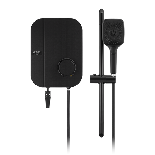 Alpha Instant Water Heater (DC Pump)  c/w Hand Shower Bar Set - Black Canvas