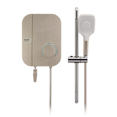 Alpha Neon Instant Water Heater (DC Pump) c/w Hand Shower Bar Set - Gold Cotton