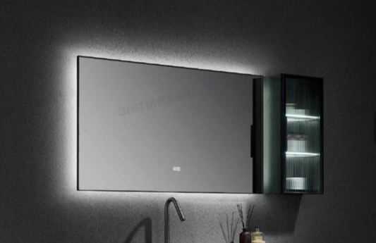 Rectangle LED Mirror c/w Anti-Fog & Touch Sensor c/w Side Cabinet