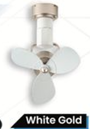 Rezo DC Motor Ceiling / Wall Fan (16 Inch) 3 ABS Blade 5-Speed with Remote Control - White Gold
