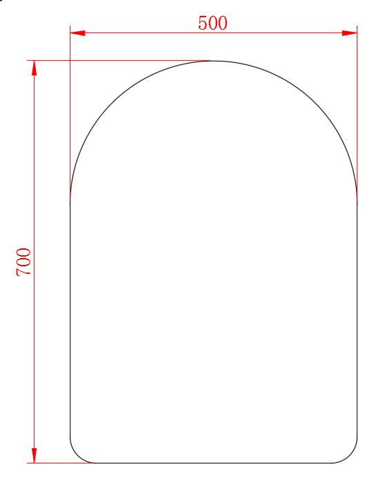 Arch Shaped LED Mirror with Frame - Matt Gold