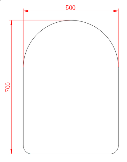 Arch Shaped LED Mirror with Frame - Matt Gold
